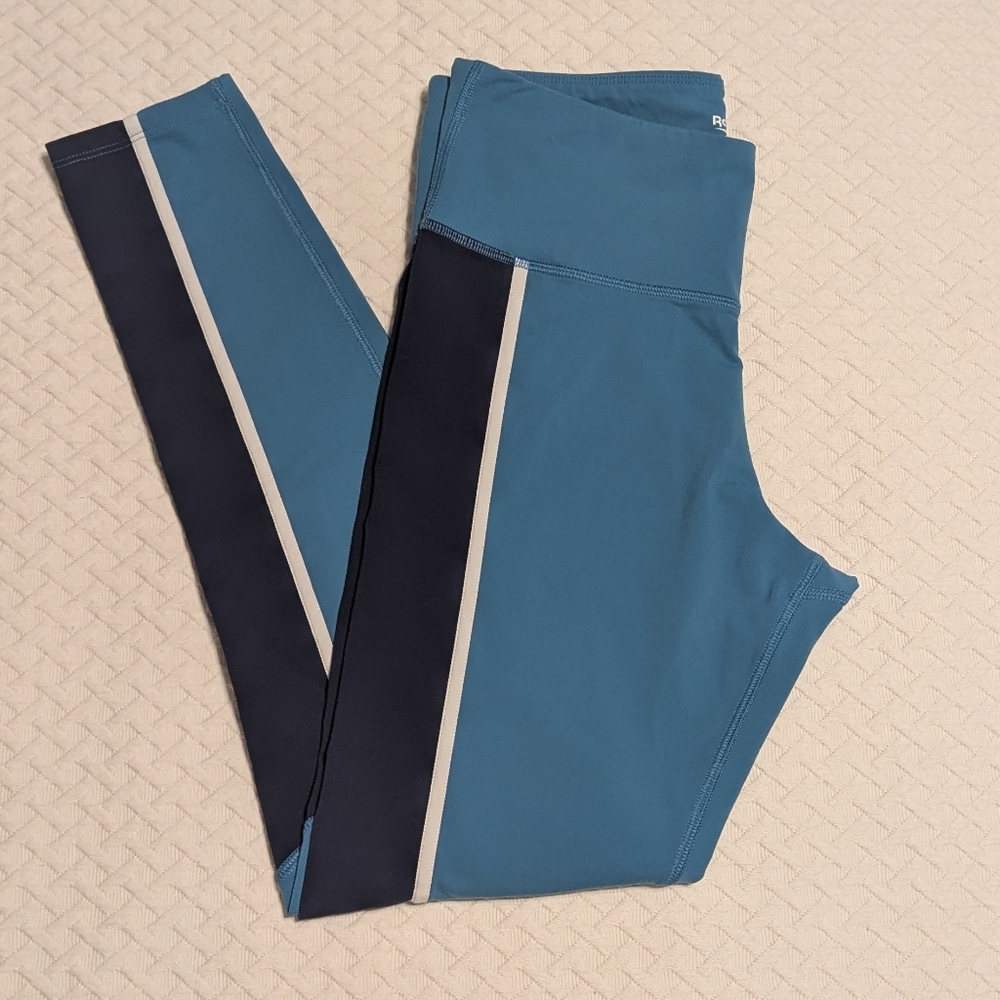 Reebok Lux High Speed Wick Training Athletic Leggings Steely Blue Women's Size M